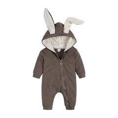 Rabbit Ear Hooded Baby Rompers