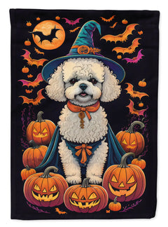 Bichon Frise Witchy Halloween House Flag