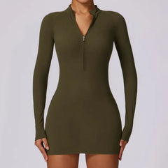 Zippered Tight-Fit Sports Dress