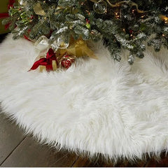 Creative White Plush Christmas Tree Skirt