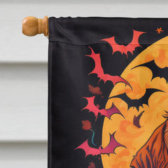 Brittany Spaniel Witchy Halloween House Flag